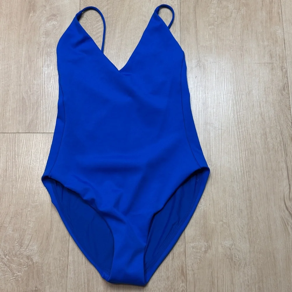 Left on Friday Sunday One-Piece Swimsuit First Place Blue